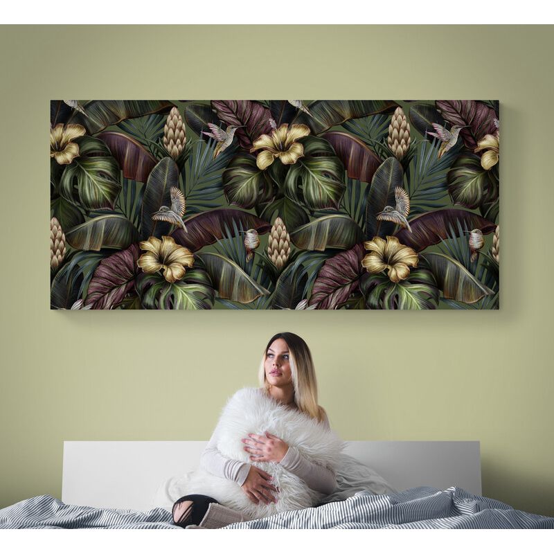 TAYRONA STORE - Cuadro En Lienzo Para Habitaciones Flores 506 110x50cm