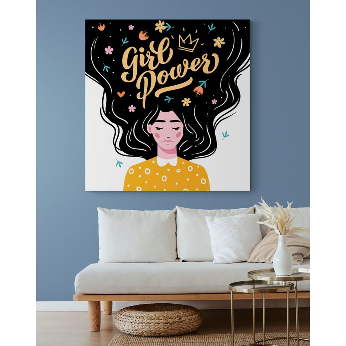 TAYRONA STORE - Cuadro En Lienzo Para Habitaciones Pintura Mujer 220 100x100cm