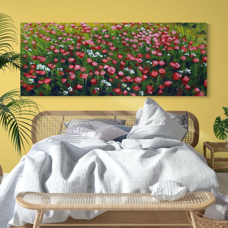 TAYRONA STORE - Cuadro En Lienzo Para Habitaciones Pintura Flores 317 125x50cm