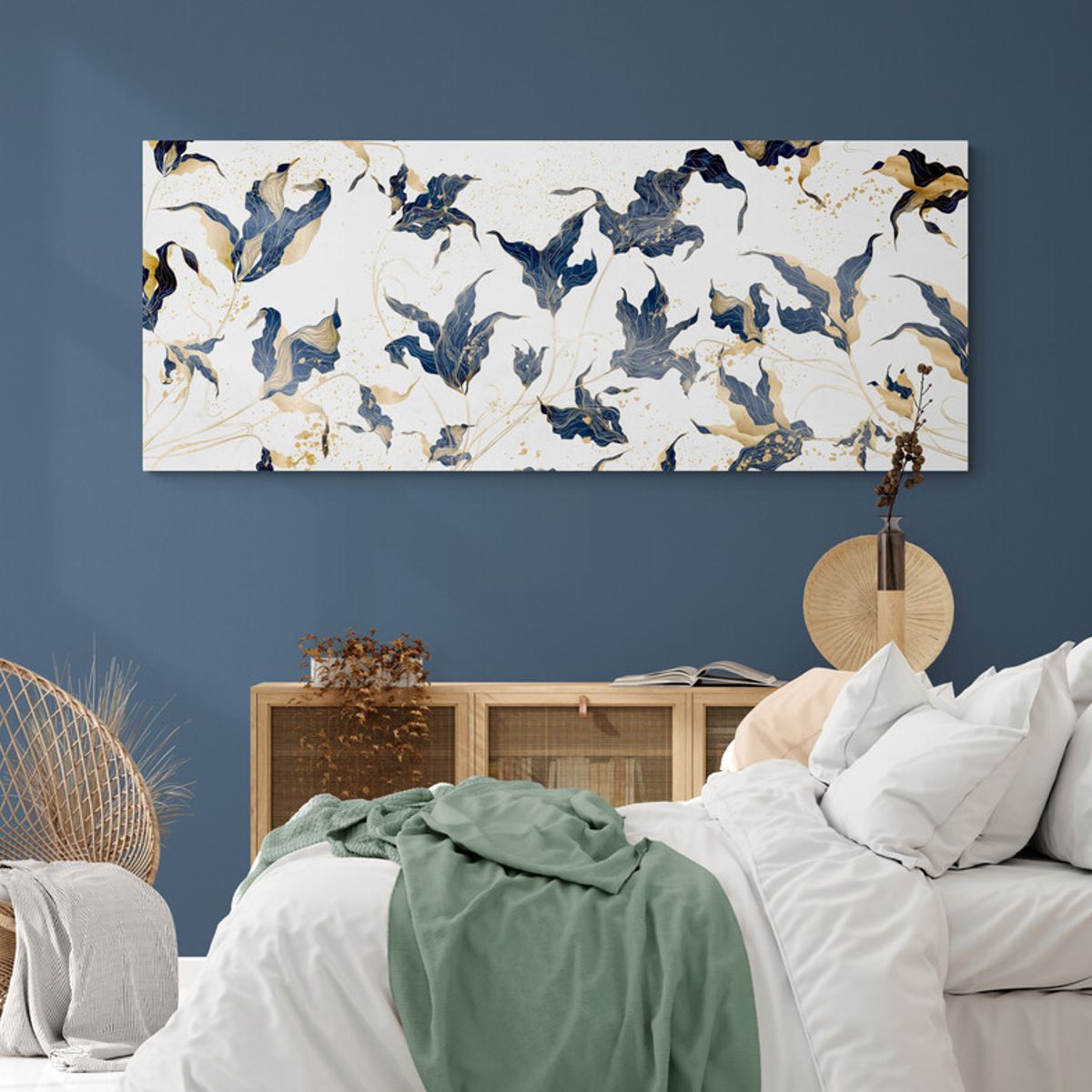TAYRONA STORE - Cuadro En Lienzo Para Habitaciones Hojas 173 90x40cm
