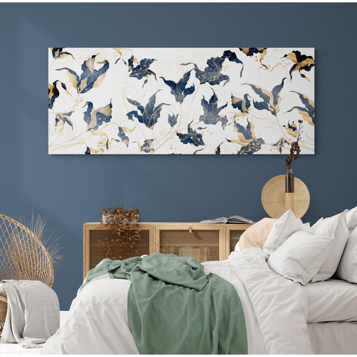 TAYRONA STORE - Cuadro En Lienzo Para Habitaciones Hojas 173 90x40cm