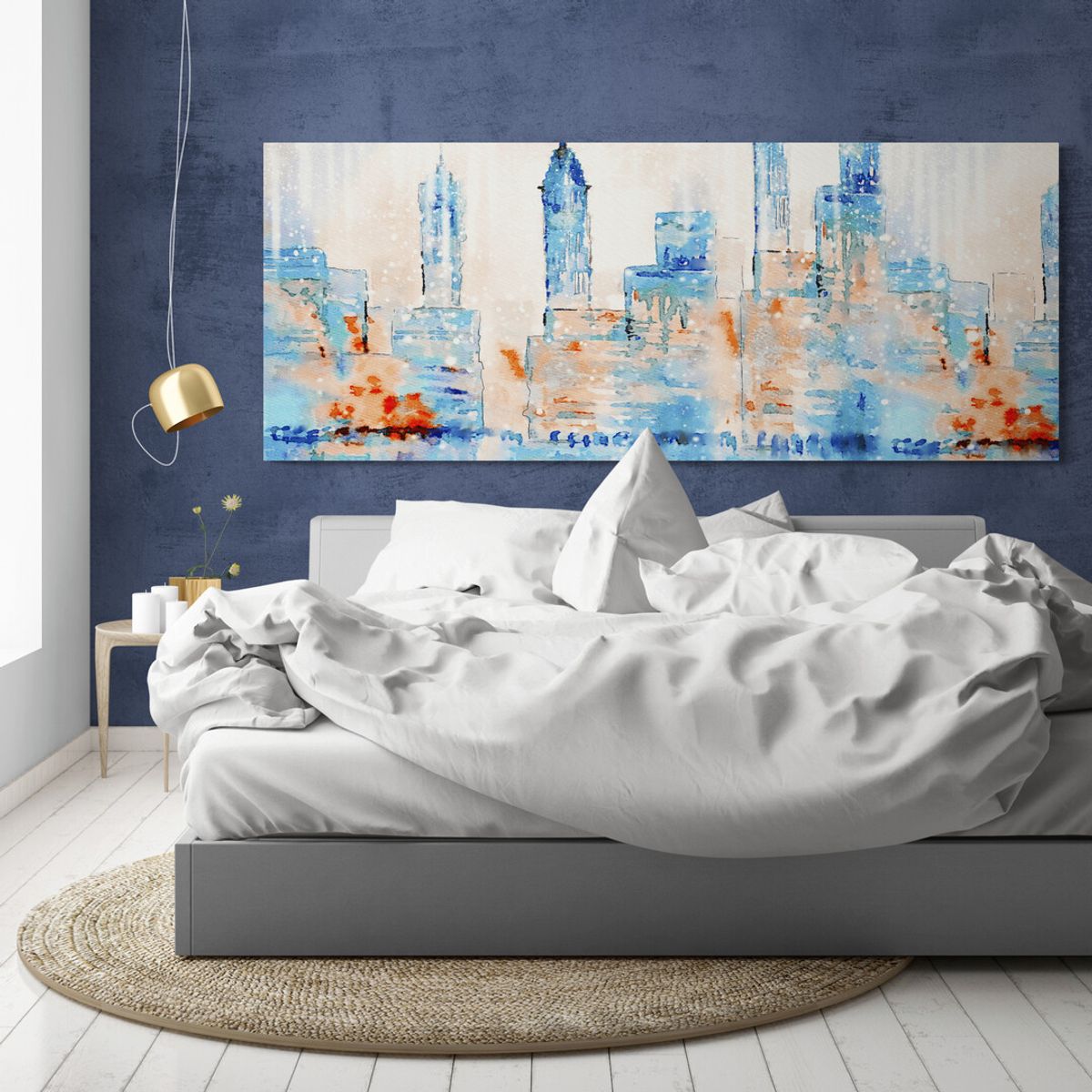 TAYRONA STORE - Cuadro Lienzo Para Habitaciones Pintura Ciudad 081 125x50cm