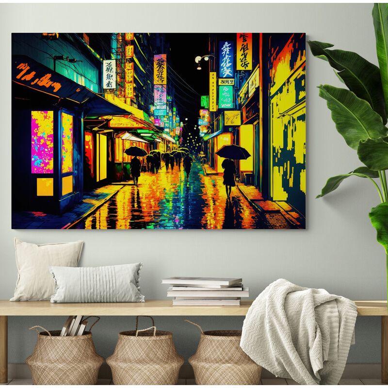 TAYRONA STORE - Cuadro En Lienzo Para Habitaciones Pintura Ciudad 212 100x70cm