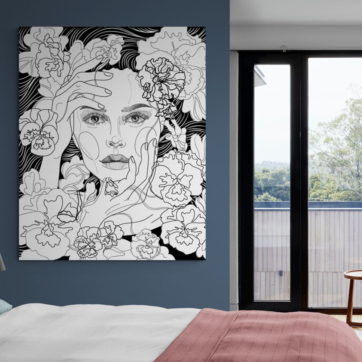 TAYRONA STORE - Cuadro En Lienzo Para Habitaciones Pintura Mujer 143 60x75cm