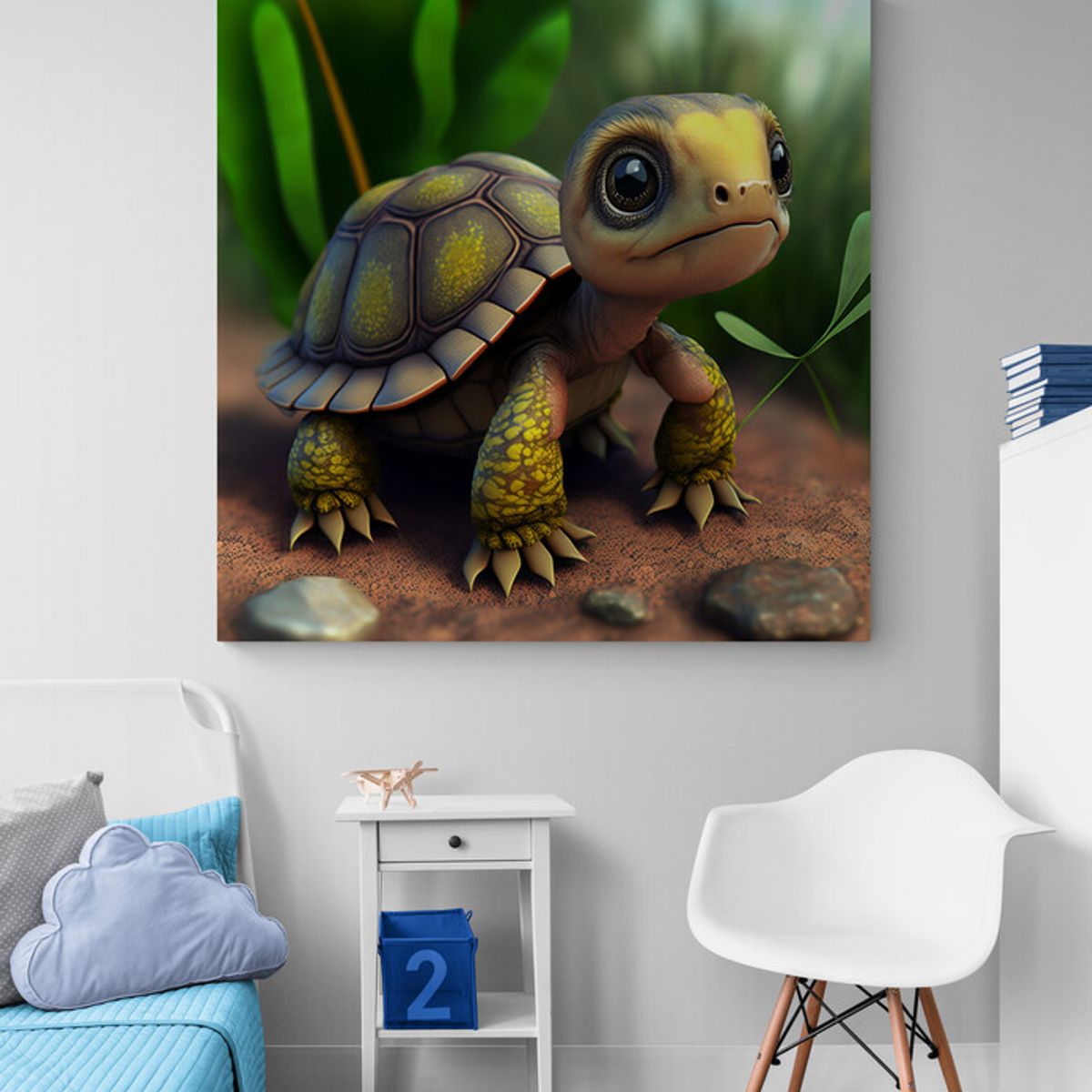 TAYRONA STORE - Cuadro En Lienzo Para Habitaciones Tortugas 047 100x100cm