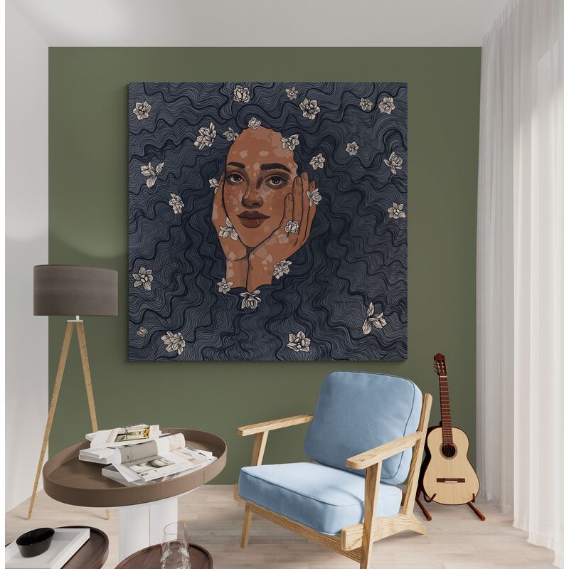 TAYRONA STORE - Cuadro En Lienzo Para Habitaciones Pintura Mujer 186 100x100cm