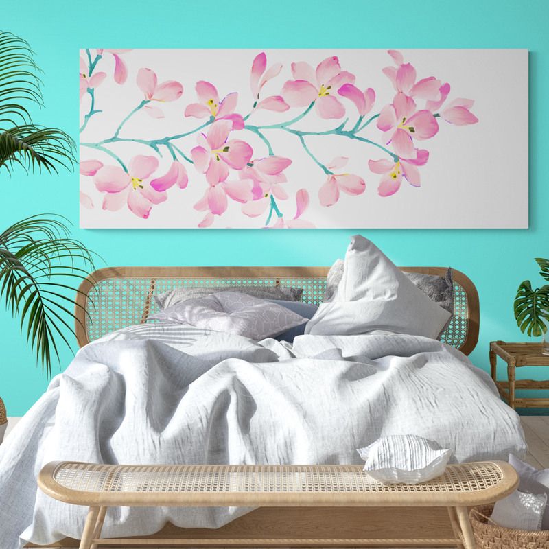 TAYRONA STORE - Cuadro En Lienzo Para Habitaciones Pintura Flores 326 100x40cm