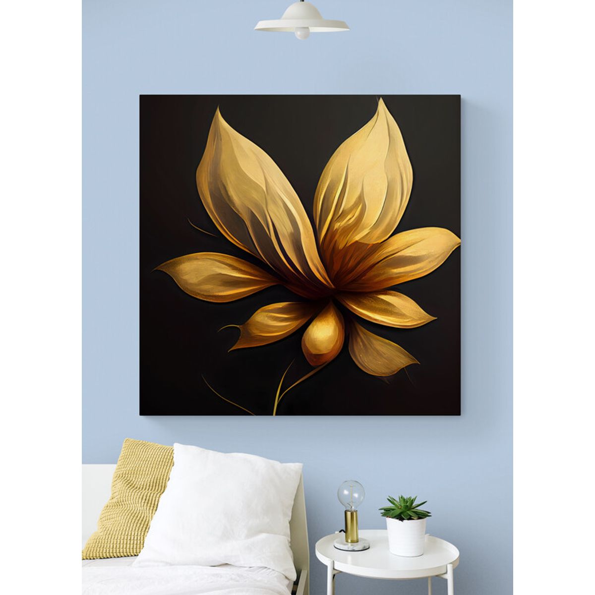 TAYRONA STORE - Cuadro En Lienzo Para Habitaciones Flores 454 120x120cm