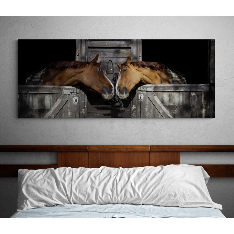 TAYRONA STORE - Cuadro En Lienzo Para Habitaciones Caballos 159 100x40cm