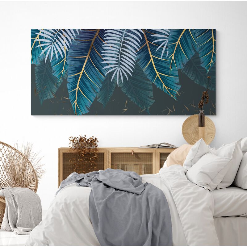 TAYRONA STORE - Cuadro En Lienzo Para Habitaciones Hojas 123 90x40cm