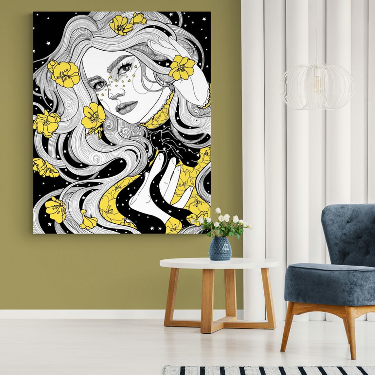 TAYRONA STORE - Cuadro En Lienzo Para Habitaciones Pintura Mujer 150 80x100cm