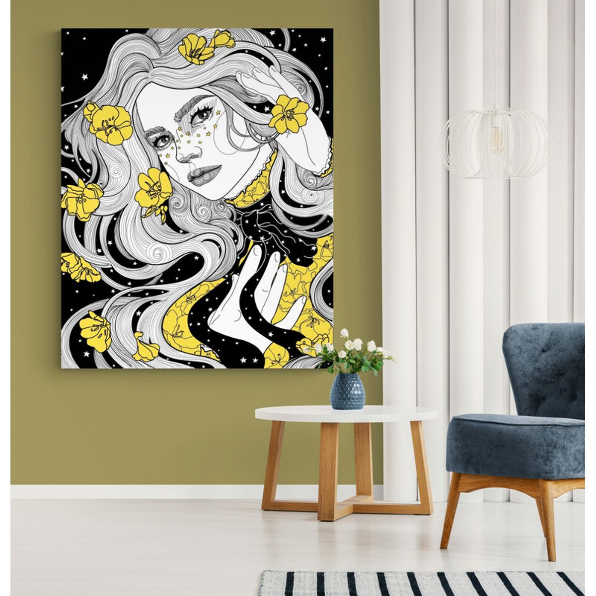 TAYRONA STORE - Cuadro En Lienzo Para Habitaciones Pintura Mujer 150 80x100cm