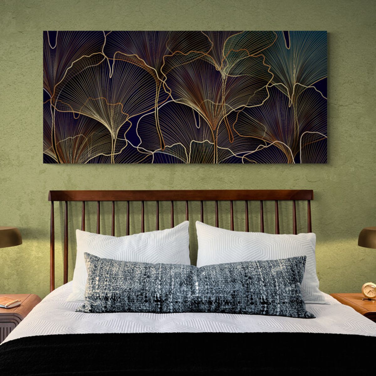 TAYRONA STORE - Cuadro En Lienzo Para Habitaciones Hojas 147 130x60cm