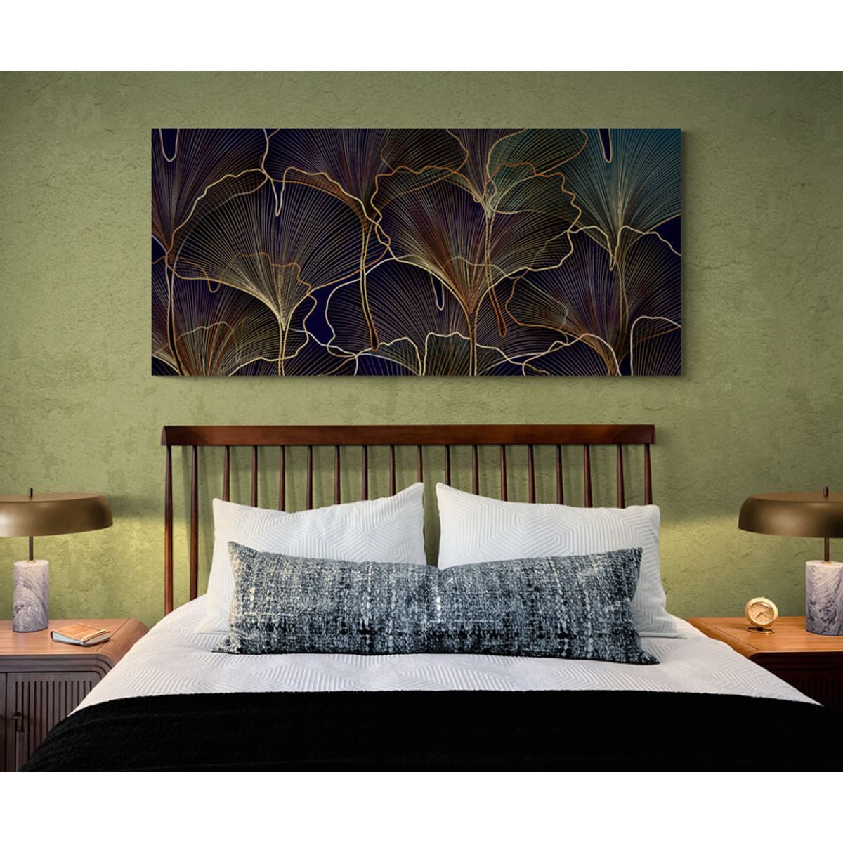 TAYRONA STORE - Cuadro En Lienzo Para Habitaciones Hojas 147 130x60cm