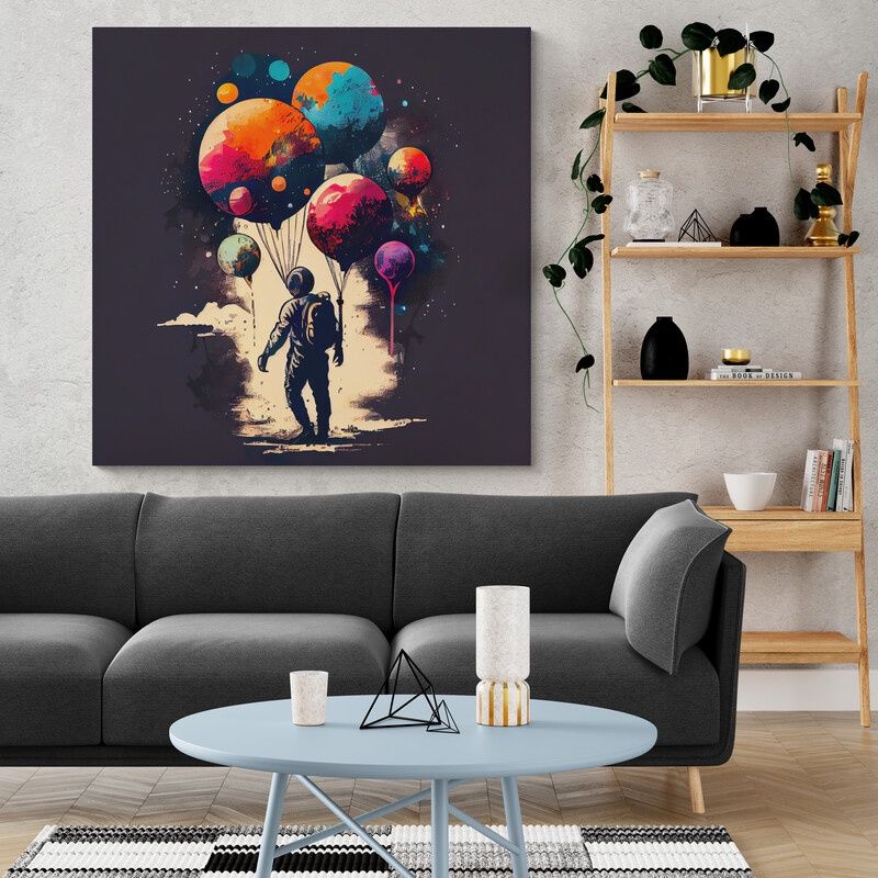 TAYRONA STORE - Cuadro En Lienzo Para Habitaciones Astronauta 077 90x90cm