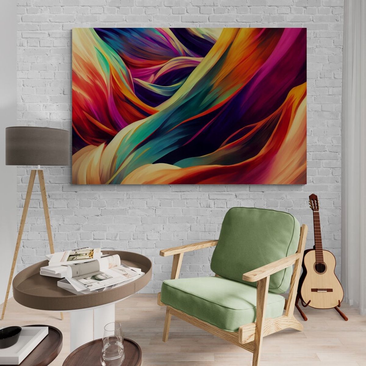 TAYRONA STORE - Cuadro En Lienzo Para Habitaciones Abstracto Colores 240 70x50cm