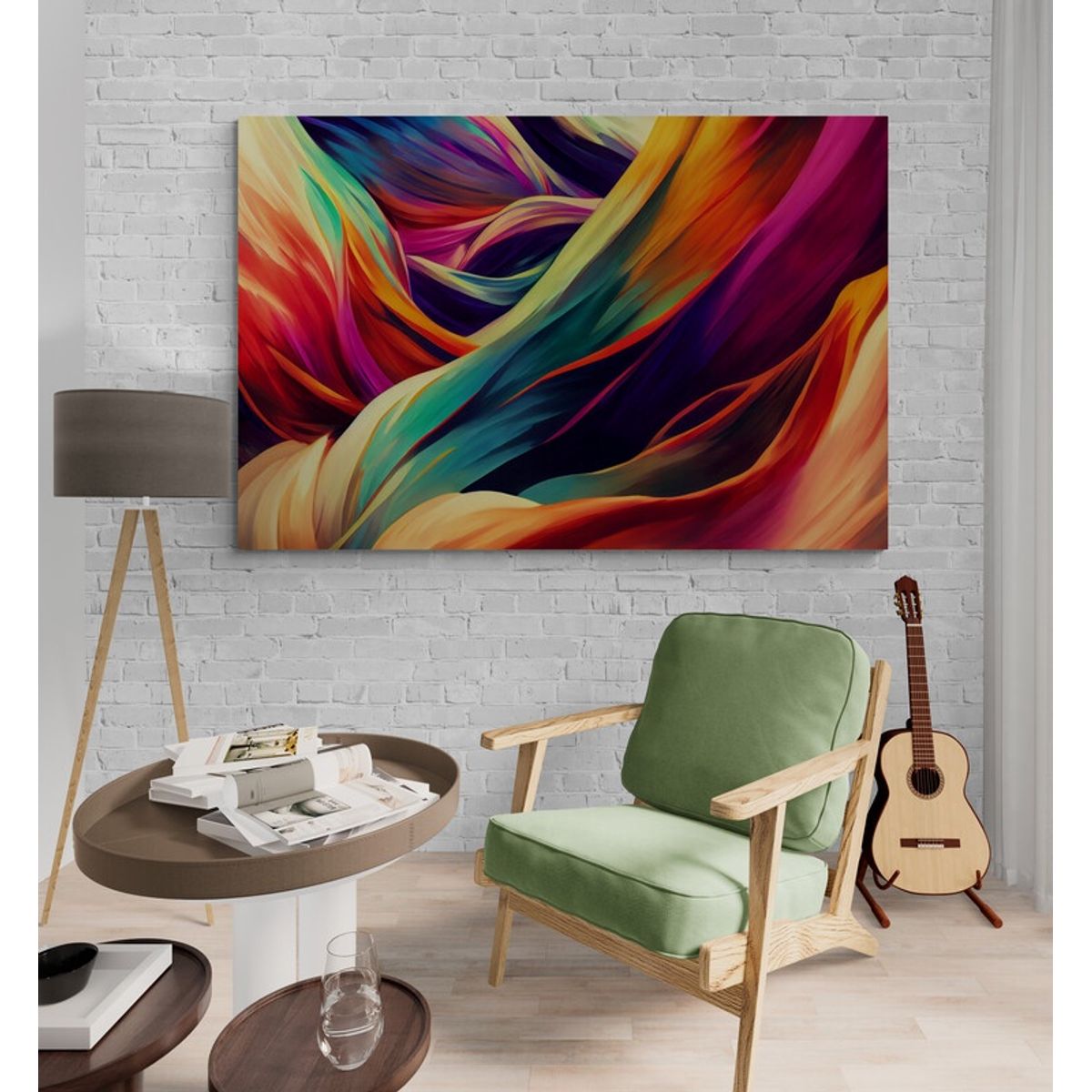 TAYRONA STORE - Cuadro En Lienzo Para Habitaciones Abstracto Colores 240 70x50cm