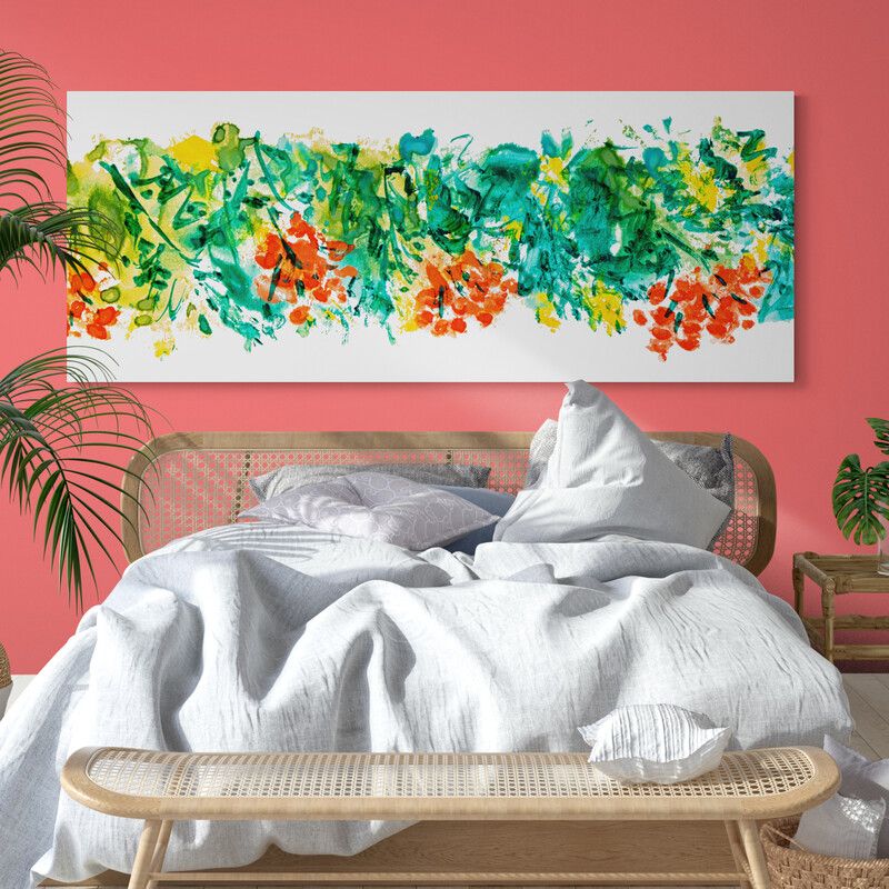 TAYRONA STORE - Cuadro En Lienzo Para Habitaciones Pintura Flores 316 100x40cm