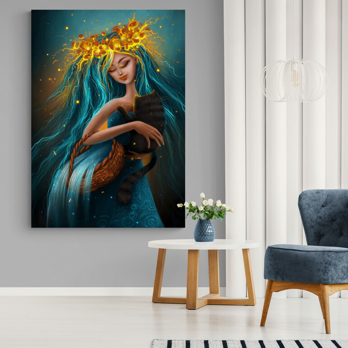 TAYRONA STORE - Cuadro En Lienzo Para Habitaciones Pintura Mujer 238 30x40cm