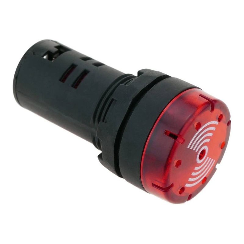 GENERICO - Buzzer Zumbador Luminoso Sonoro 12v Acdc Rojo Industrial