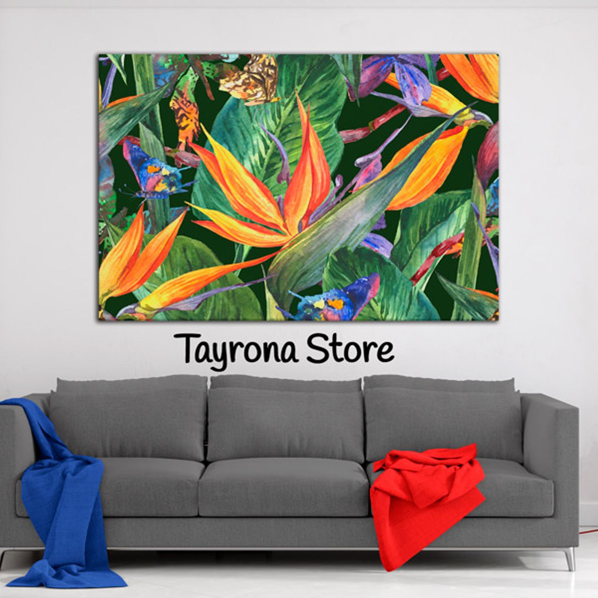 TAYRONA STORE - Cuadro En Lienzo Para Habitaciones Flores 189 120x80cm