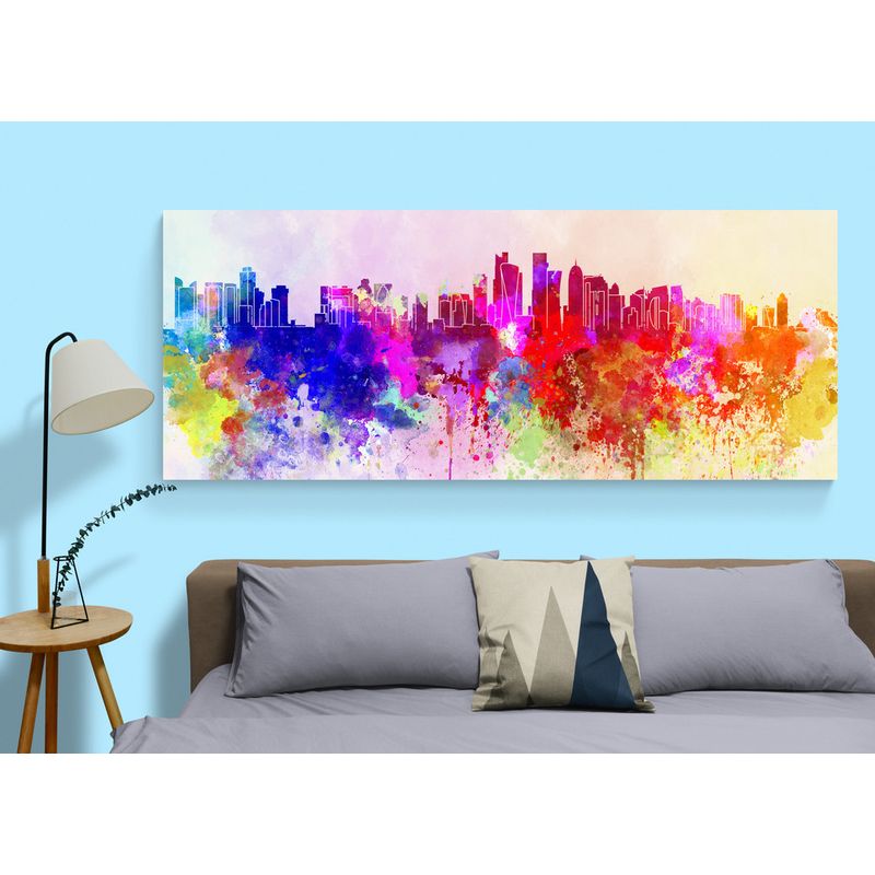TAYRONA STORE - Cuadro En Lienzo Para Habitaciones Pintura Ciudad 083 100x40cm