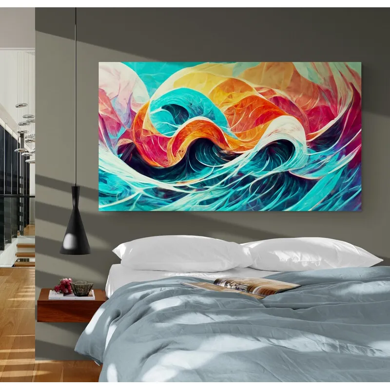 TAYRONA STORE - Cuadro En Lienzo Para Habitaciones Abstracto Colores 250 80x45cm