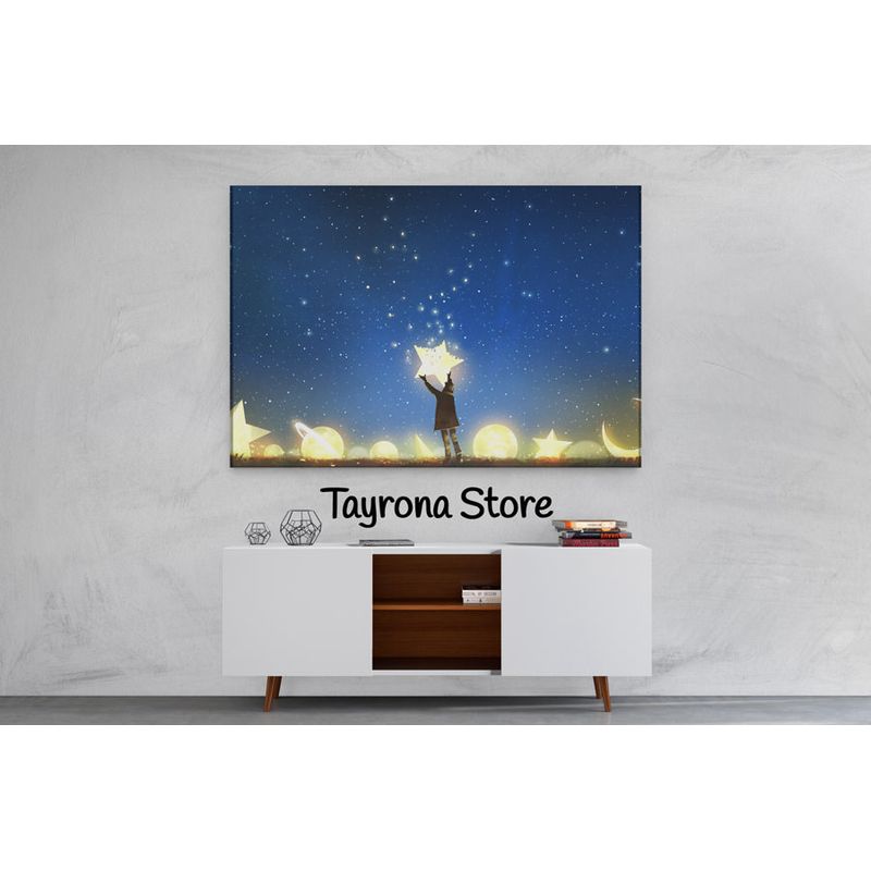 TAYRONA STORE - Cuadro En Lienzo Para Habitaciones Fantasía 65 70x50cm