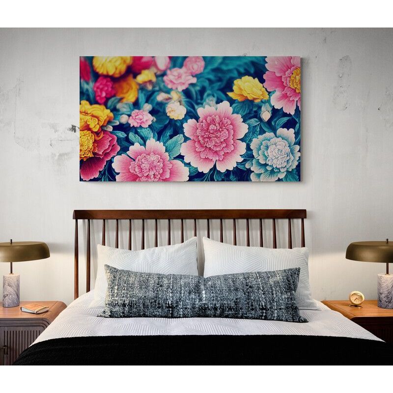 TAYRONA STORE - Cuadro En Lienzo Para Habitaciones Flores 481 75x40cm