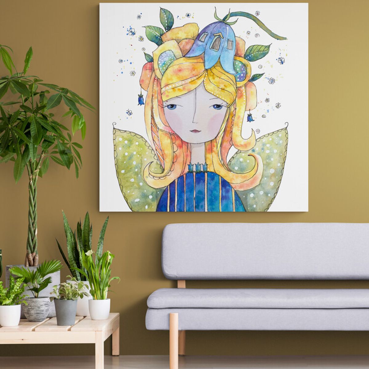 TAYRONA STORE - Cuadro En Lienzo Para Habitaciones Pintura Mujer 067 50x50cm