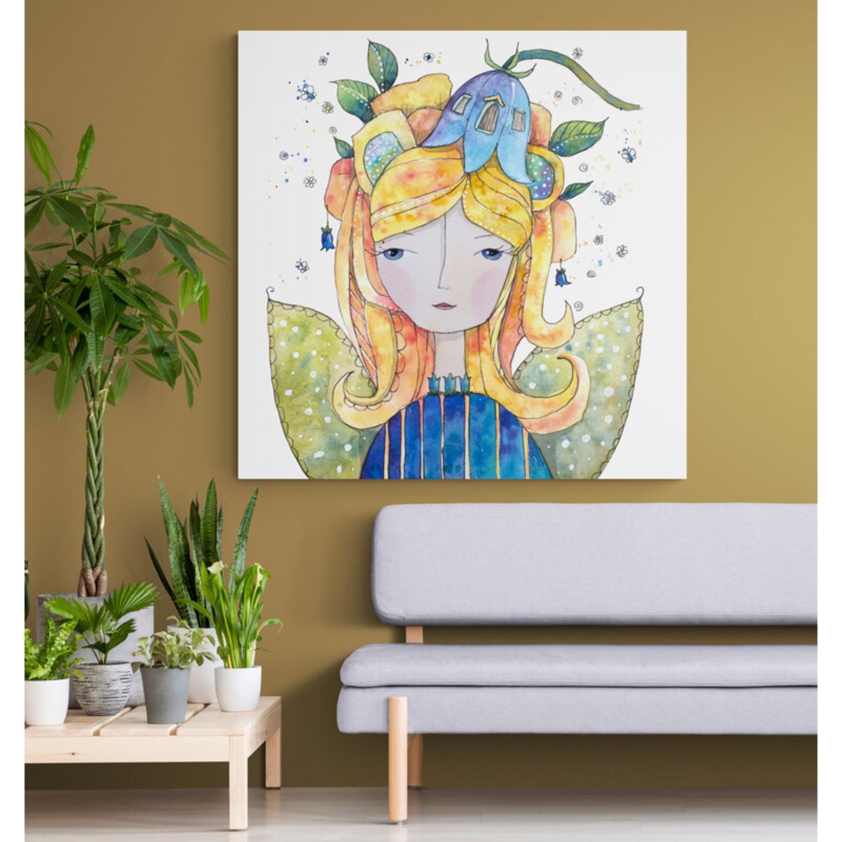 TAYRONA STORE - Cuadro En Lienzo Para Habitaciones Pintura Mujer 067 50x50cm