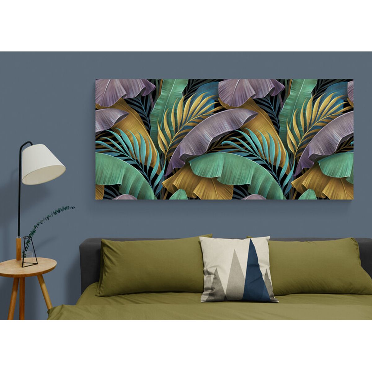 TAYRONA STORE - Cuadro En Lienzo Para Habitaciones Hojas Verdes 164 130x60cm