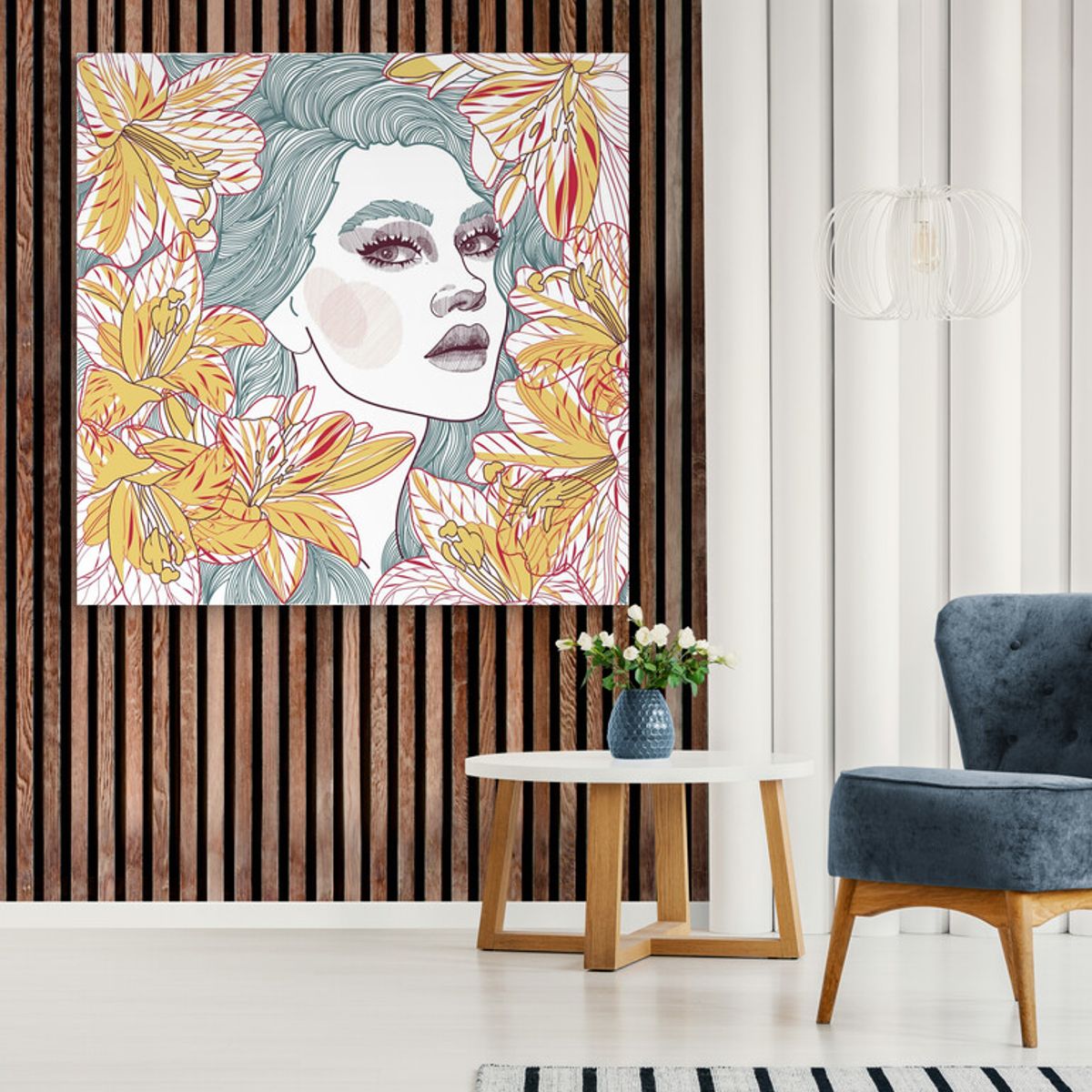 TAYRONA STORE - Cuadro En Lienzo Para Habitaciones Pintura Mujer 163 60x60cm