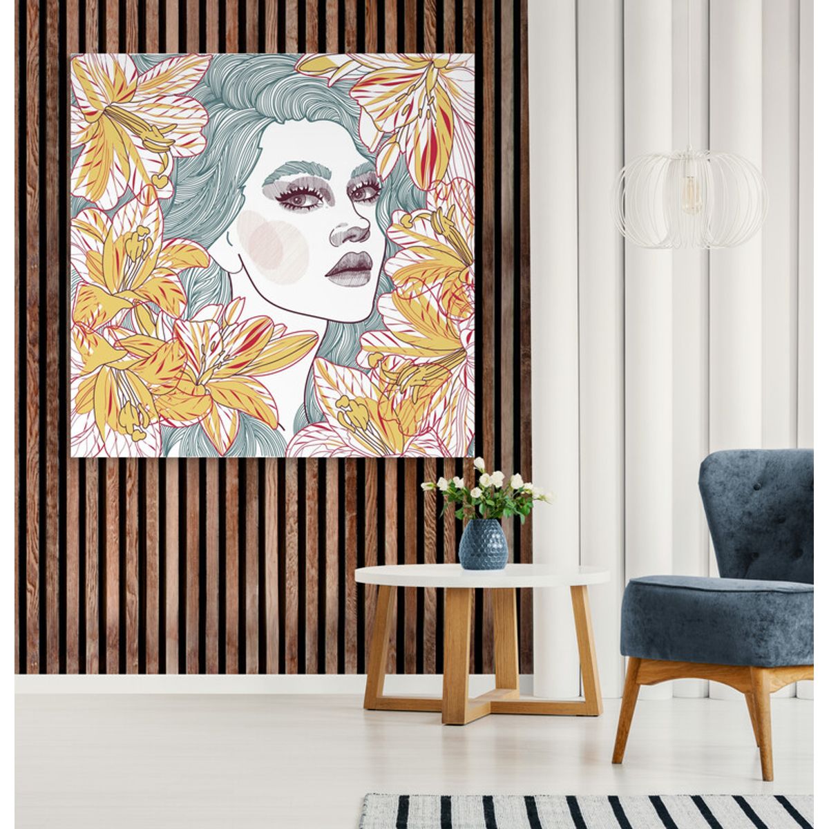 TAYRONA STORE - Cuadro En Lienzo Para Habitaciones Pintura Mujer 163 60x60cm