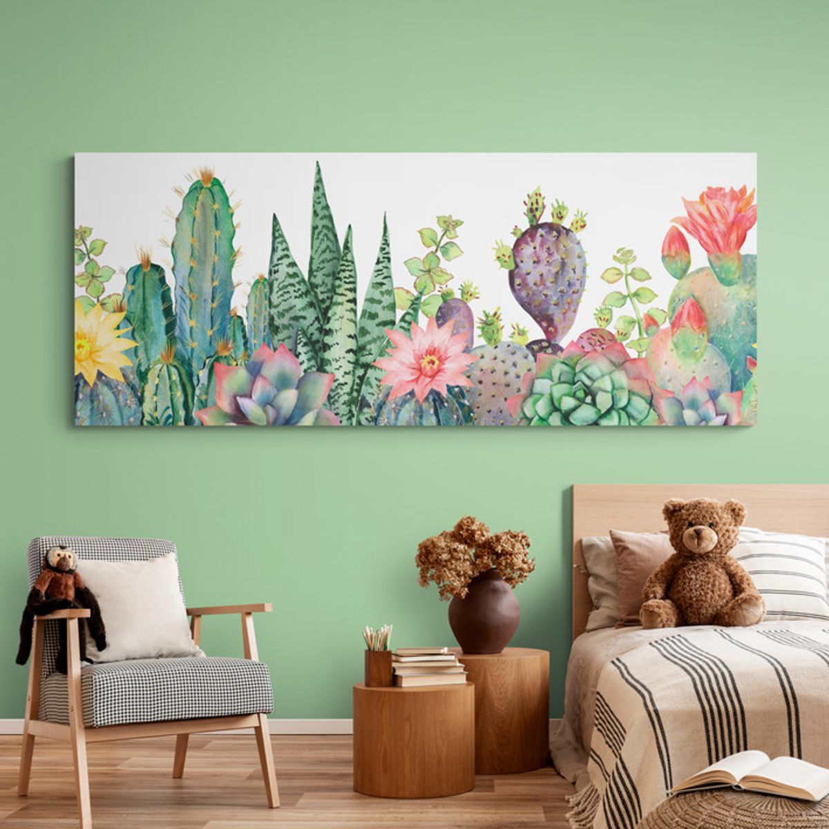 TAYRONA STORE - Cuadro En Lienzo Para Habitaciones Pintura Flores 332 150x60cm