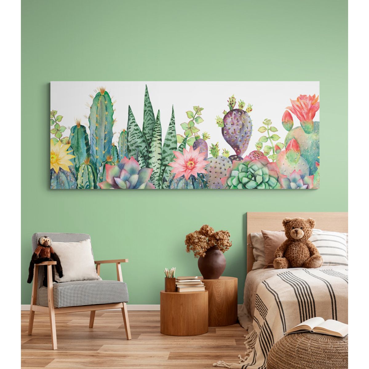 TAYRONA STORE - Cuadro En Lienzo Para Habitaciones Pintura Flores 332 150x60cm