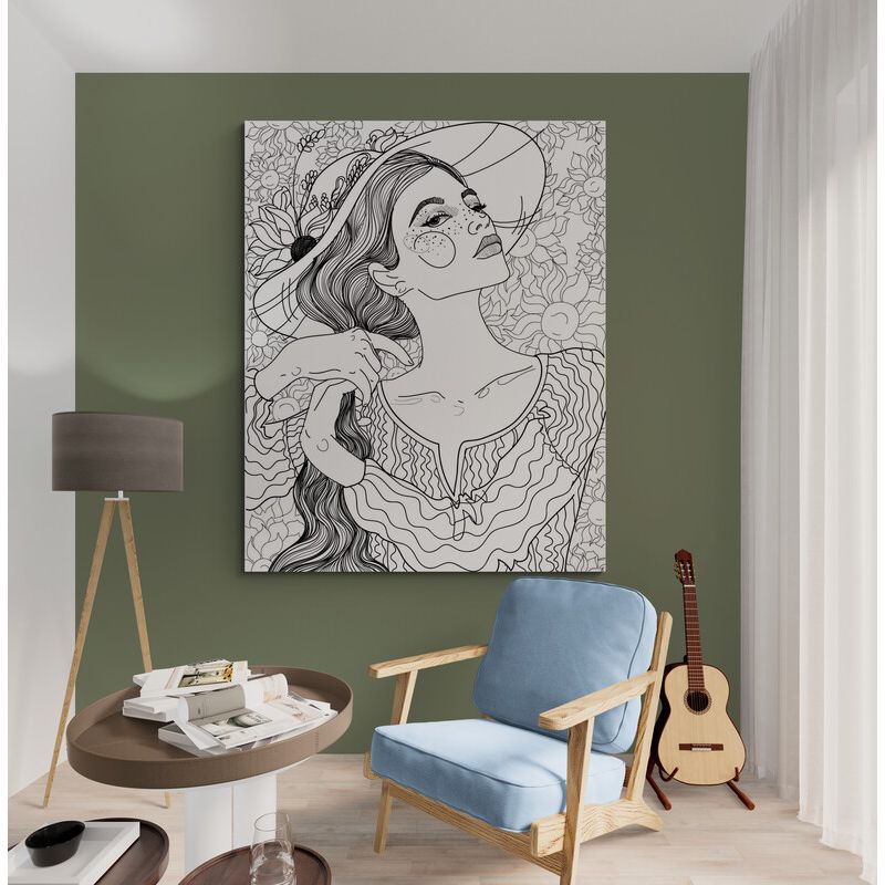 TAYRONA STORE - Cuadro En Lienzo Para Habitaciones Pintura Mujer 145 60x75cm