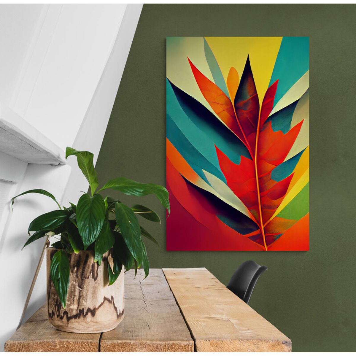 TAYRONA STORE - Cuadro En Lienzo Para Habitaciones Hojas 077 70x100cm