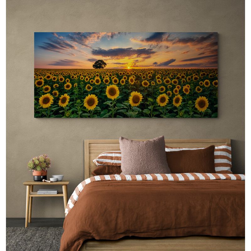 TAYRONA STORE - Cuadro En Lienzo Para Habitaciones Girasoles 010 130x60cm