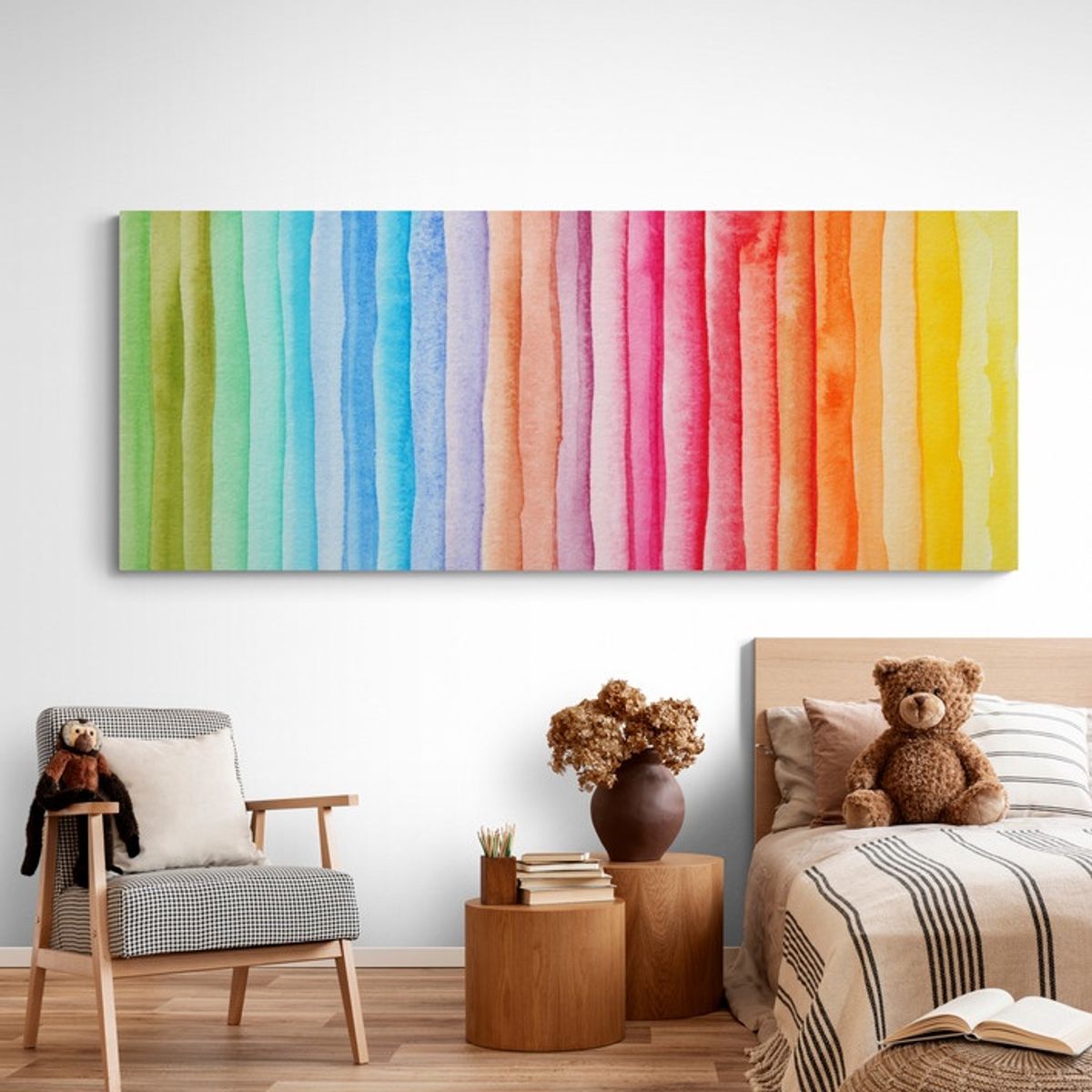 TAYRONA STORE - Cuadro En Lienzo Para Habitaciones Abstracto Colores 278 100x40cm