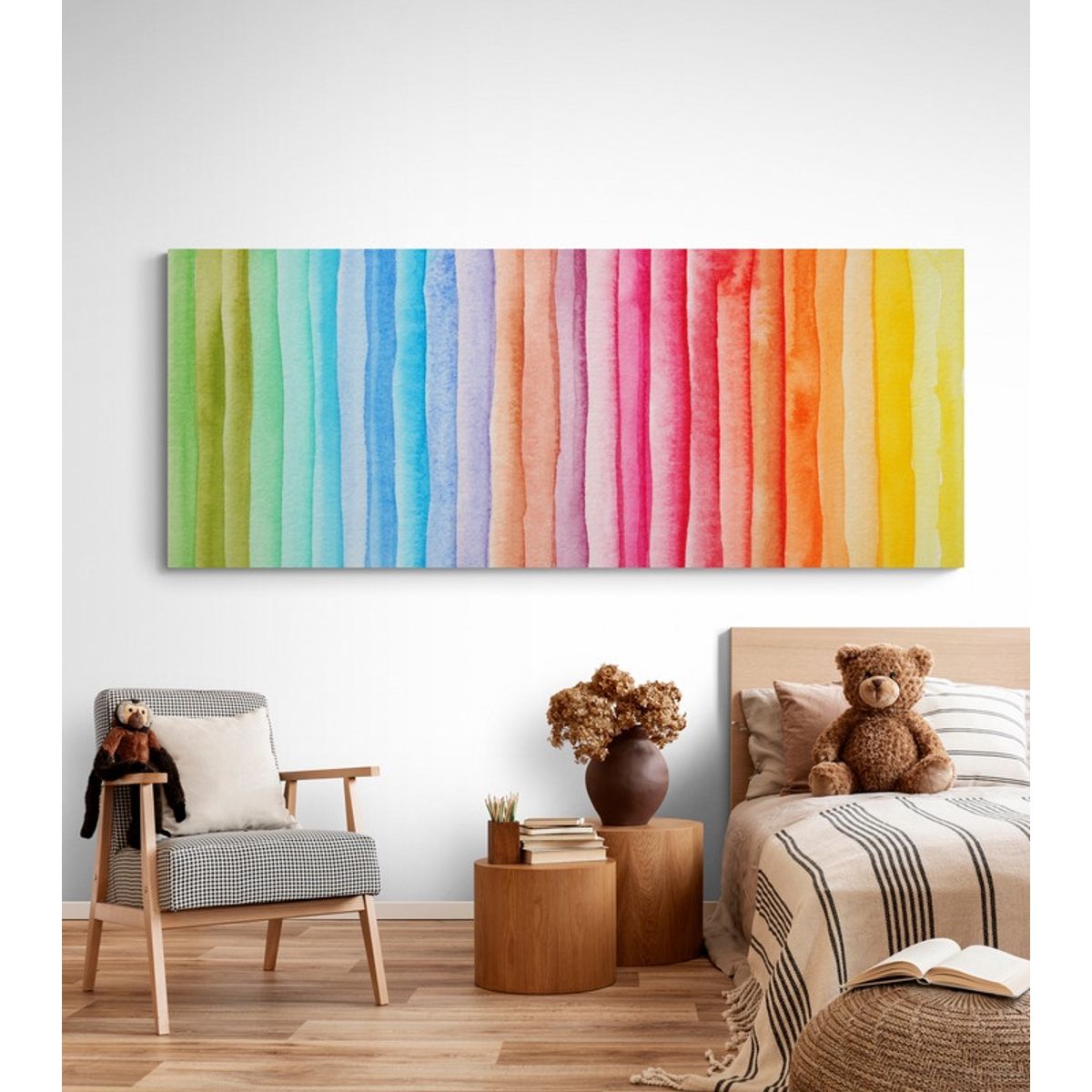 TAYRONA STORE - Cuadro En Lienzo Para Habitaciones Abstracto Colores 278 100x40cm