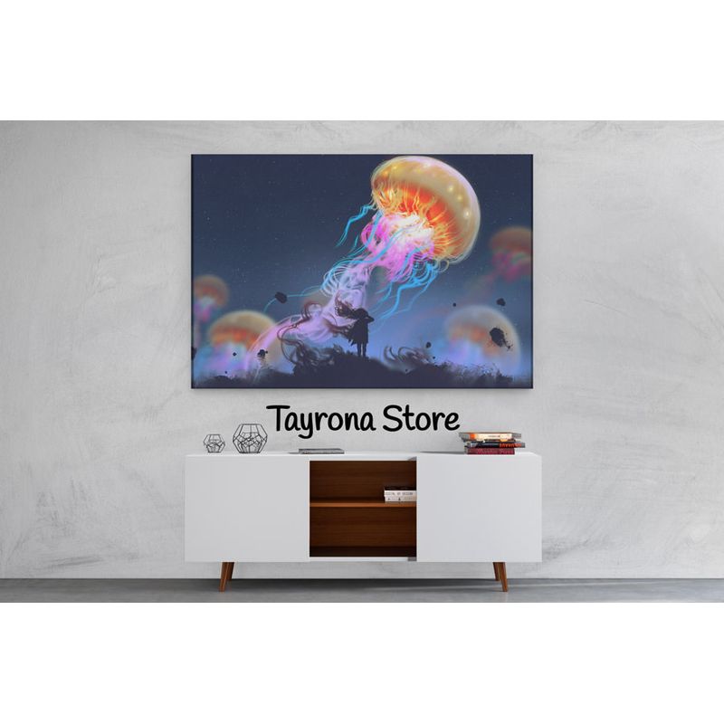 TAYRONA STORE - Cuadro En Lienzo Para Habitaciones Fantasía 43 100x70cm