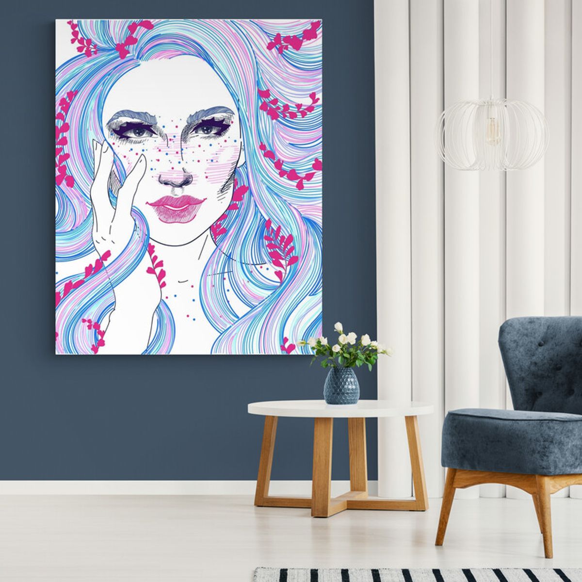 TAYRONA STORE - Cuadro En Lienzo Para Habitaciones Pintura Mujer 159 60x75cm