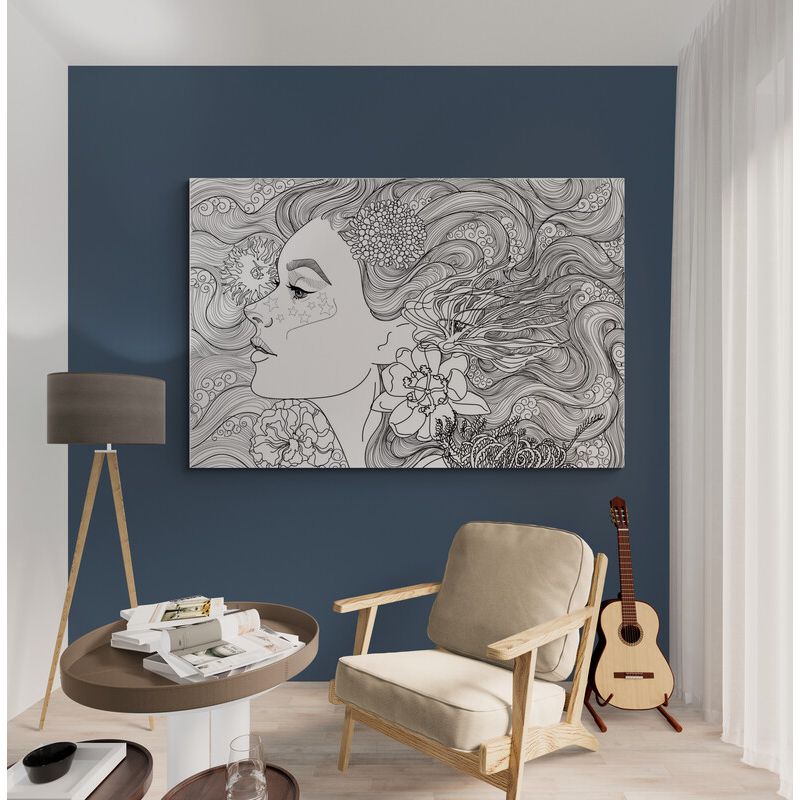 TAYRONA STORE - Cuadro En Lienzo Para Habitaciones Pintura Mujer 144 70x50cm