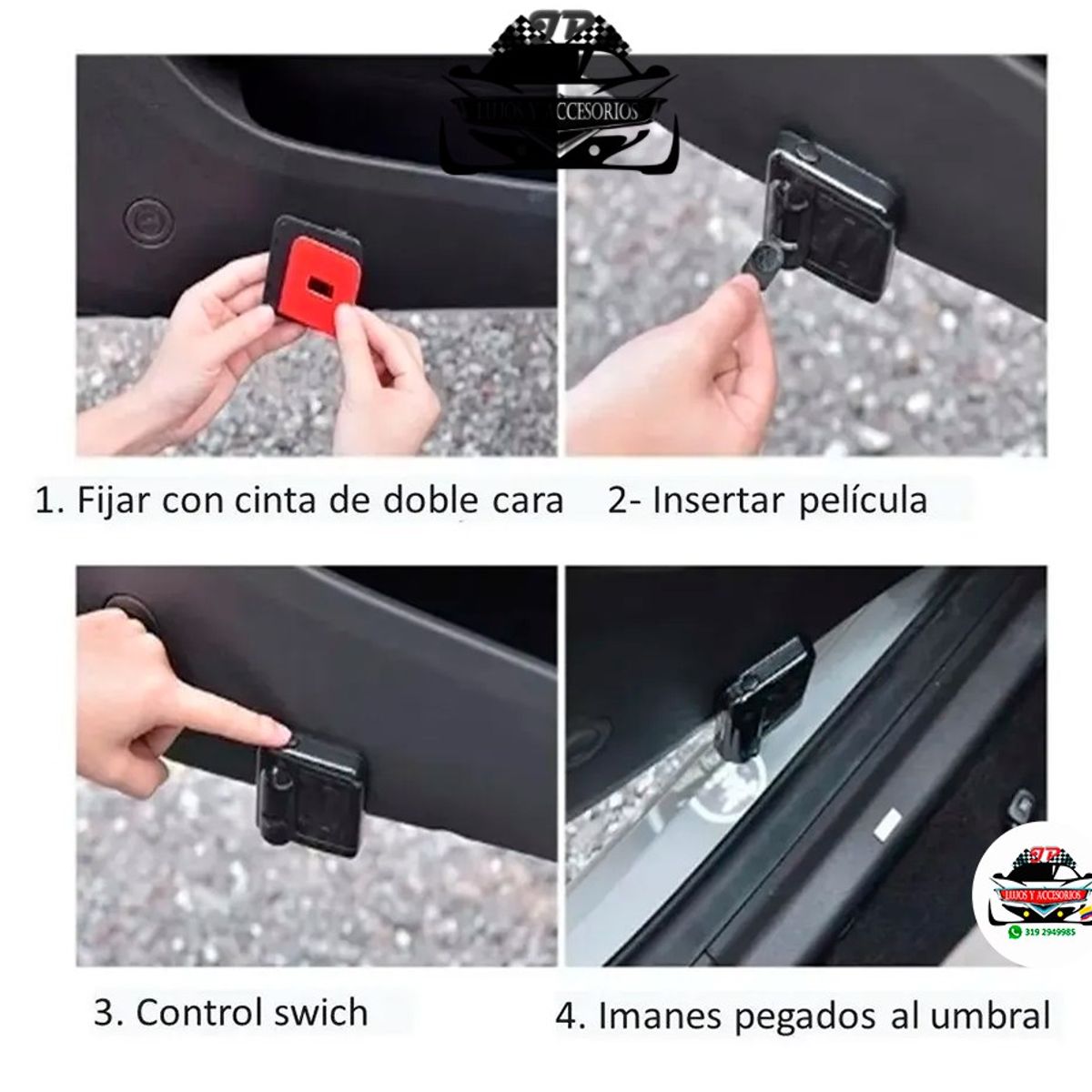 GENERICO - 2 Led Proyector Logo Ford Puerta Carro vehículo auto