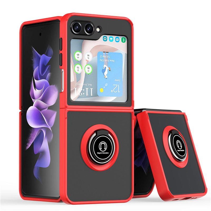 GENERICO - Funda Estuche Anti Golpes Mate Compatible Samsung Z Flip 5 Rojo