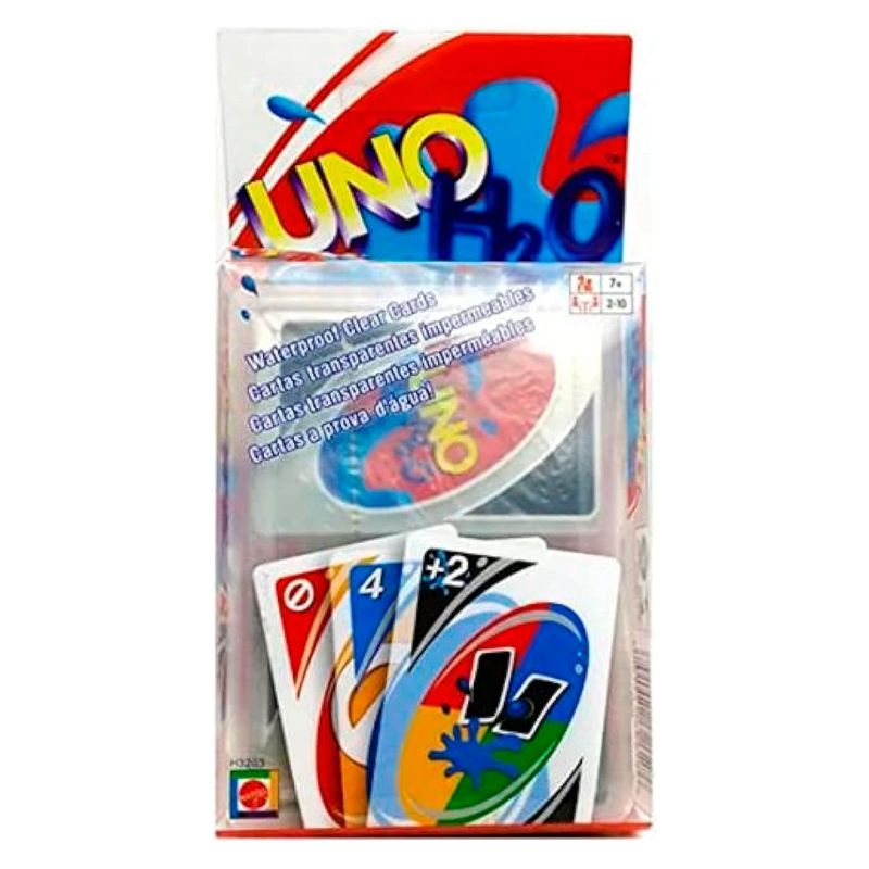 GENERICO - Juego Mesa Cartas Uno H2o Impermeables Lavable Transparentes
