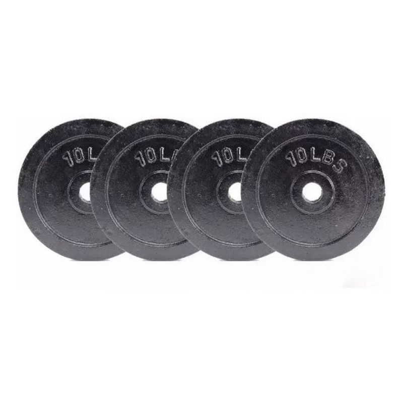 GENERICO - Disco Pesas Para Barras Y Mancuernas 10 Libras X 4 Estandar