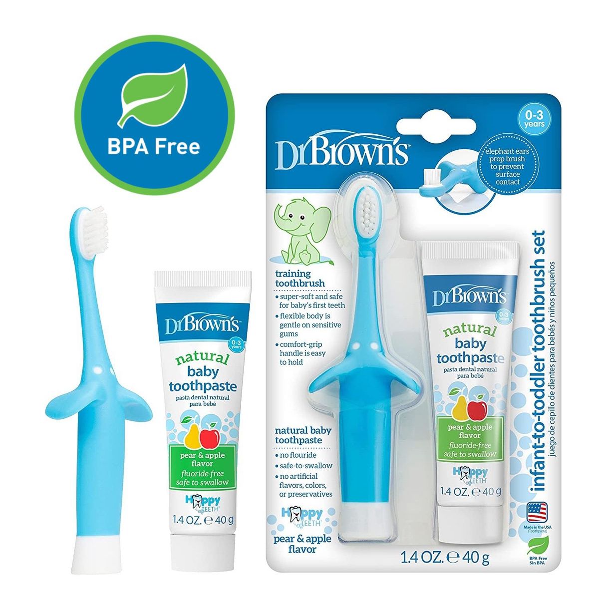 DR BROWNS - Crema+Cepillo de Dientes Dr Browns Para Bebe