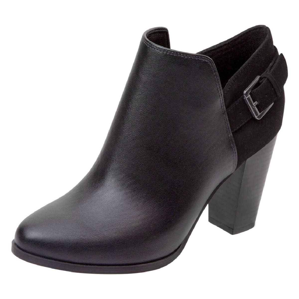 COMFORT PLUS - Botines Con Tacon Stacey Buckle Para Mujer Comfort Plus Payless Negro